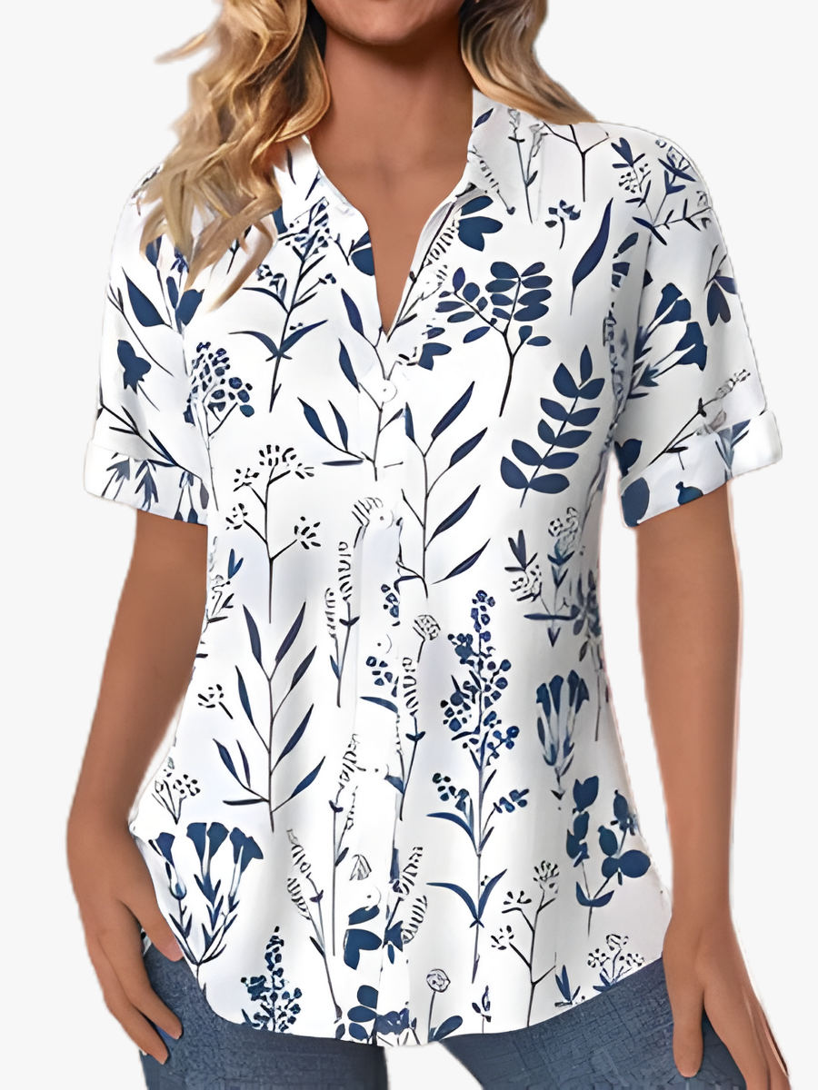 BRUNEL PARIS | BLOUSE IMPRIMÉE FEUILLES POUR FEMMES