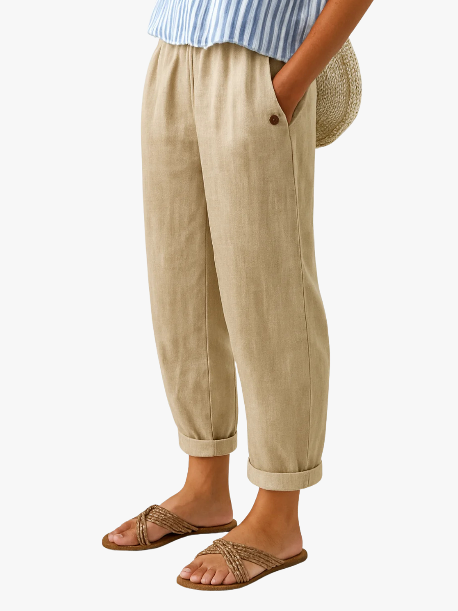 BRUNEL PARIS | PANTALON FUSELÉ EN LIN MÉLANGÉ POUR FEMMES
