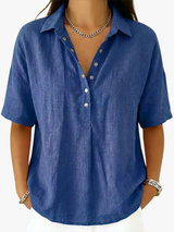 BRUNEL PARIS | BLOUSE À COL EN V AVEC BOUTONS POUR FEMMES