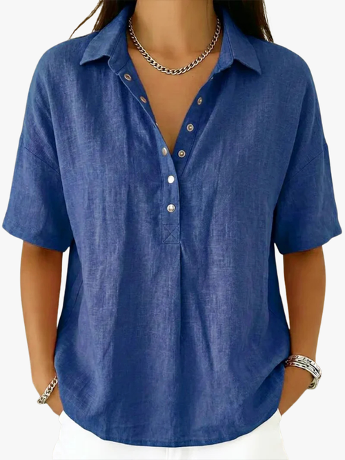 BRUNEL PARIS | BLOUSE À COL EN V AVEC BOUTONS POUR FEMMES