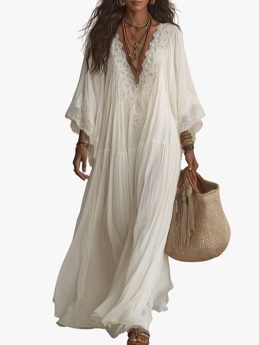 BRUNEL PARIS | ROBE MAXI AVEC DENTELLE POUR FEMMES