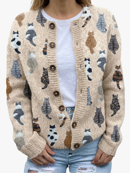 BRUNEL PARIS | CARDIGAN MOTIF CHAT POUR FEMME