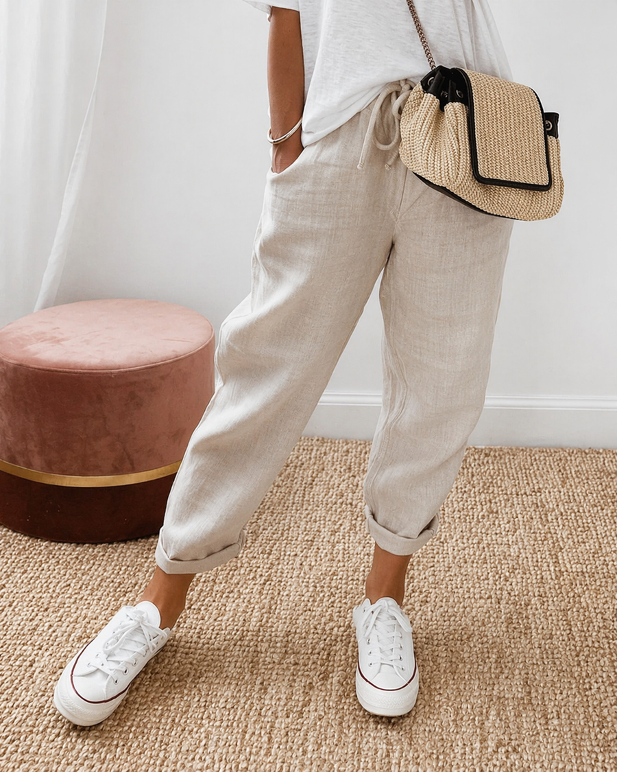 BRUNEL PARIS | PANTALON LIN DÉTENDU POUR FEMMES