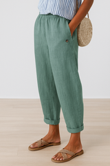 BRUNEL PARIS | PANTALON FUSELÉ EN LIN MÉLANGÉ POUR FEMMES