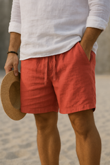 BRUNEL PARIS | Short en Lin Élégant à Ceinture Élastique
