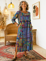 BRUNEL PARIS | Robe en Denim avec Patchwork Ethnique
