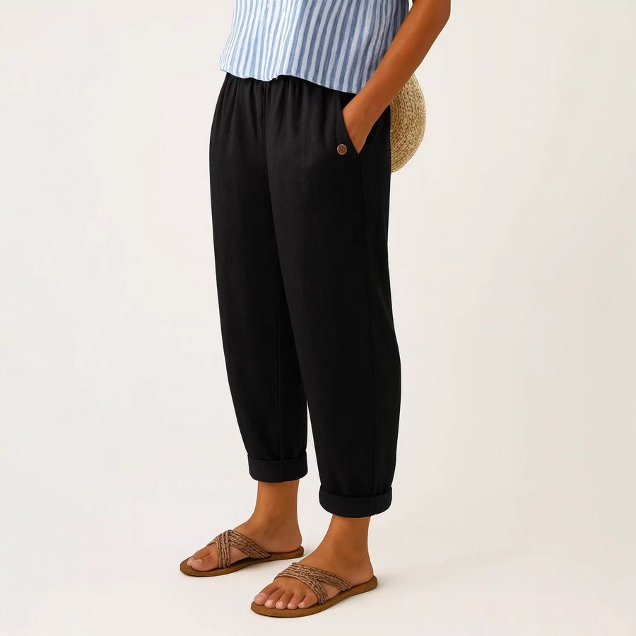 BRUNEL PARIS | PANTALON FUSELÉ EN LIN MÉLANGÉ POUR FEMMES