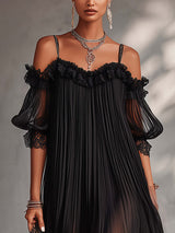 BRUNEL PARIS | Robe Longue Chiffon Col V