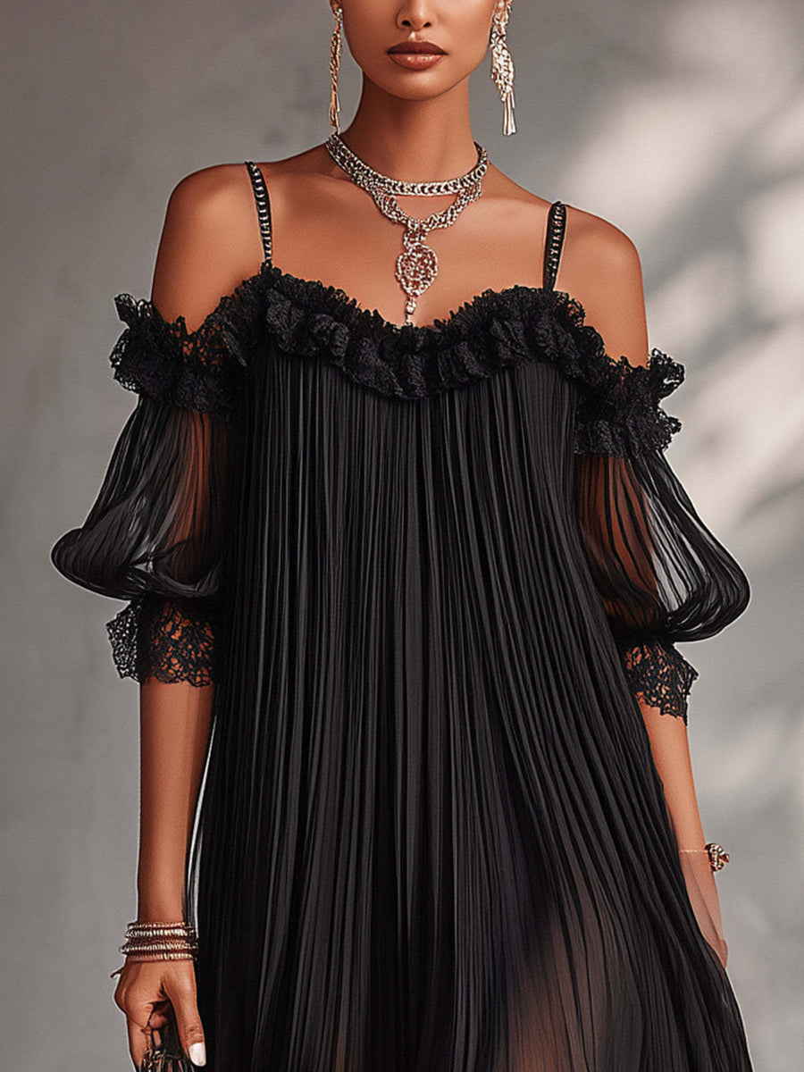 BRUNEL PARIS | Robe Longue Chiffon Col V