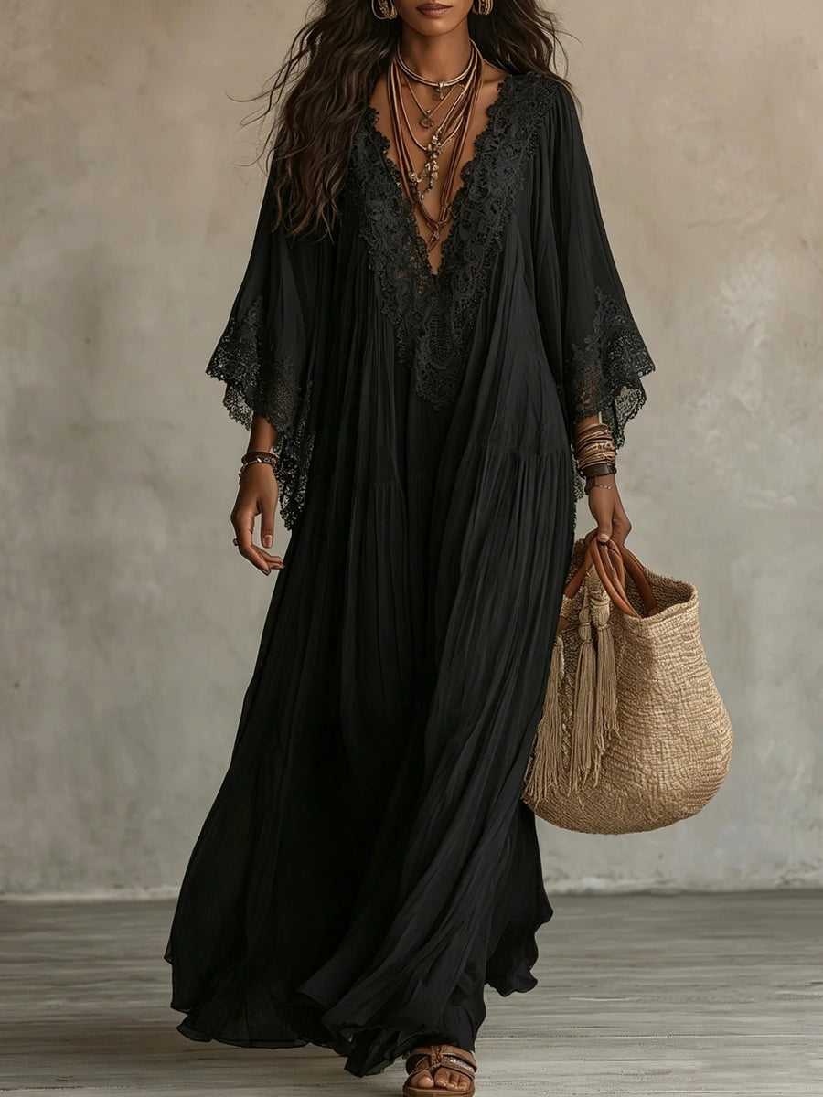 BRUNEL PARIS | ROBE MAXI AVEC DENTELLE POUR FEMMES