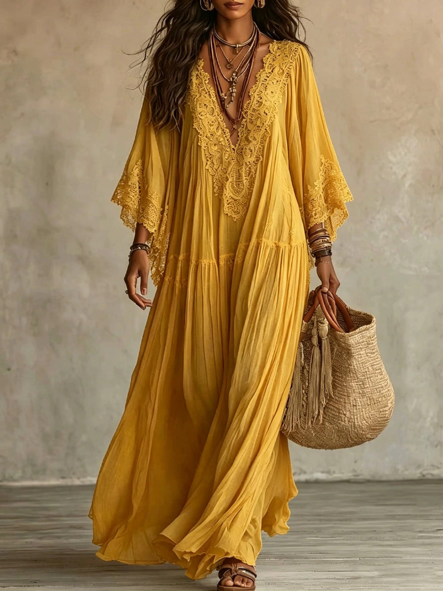 BRUNEL PARIS | ROBE MAXI AVEC DENTELLE POUR FEMMES