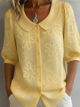 BRUNEL PARIS | BLOUSE FLORALE COL ROND POUR FEMMES