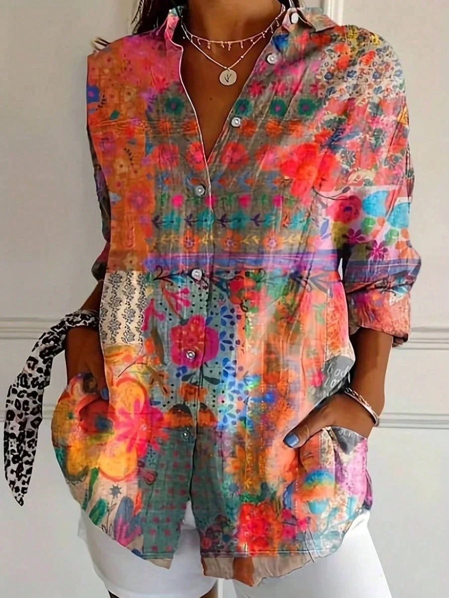 BRUNEL PARIS | Blouse colorée à imprimé fantaisie