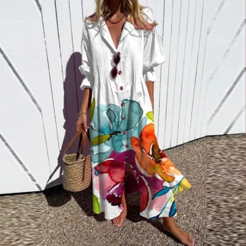 BRUNEL PARIS | ROBE MAXI IMPRIMÉE POUR FEMMES