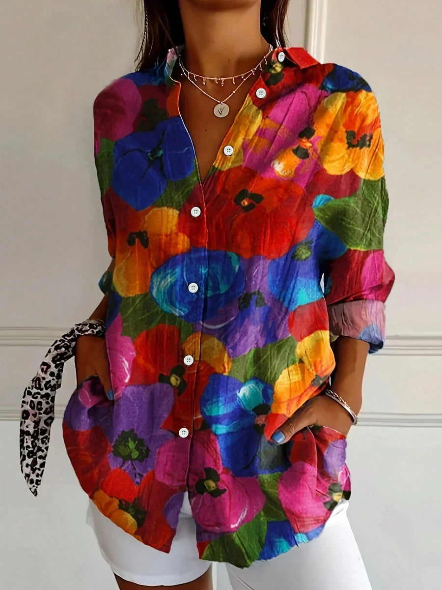 BRUNEL PARIS | Blouse colorée à imprimé fantaisie