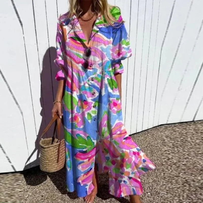 BRUNEL PARIS | ROBE MAXI IMPRIMÉE POUR FEMMES