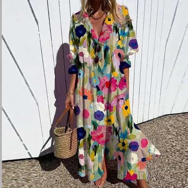 BRUNEL PARIS | ROBE MAXI IMPRIMÉE POUR FEMMES