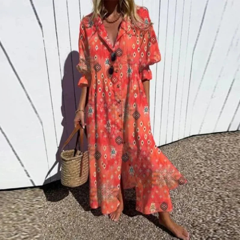 BRUNEL PARIS | ROBE MAXI IMPRIMÉE POUR FEMMES