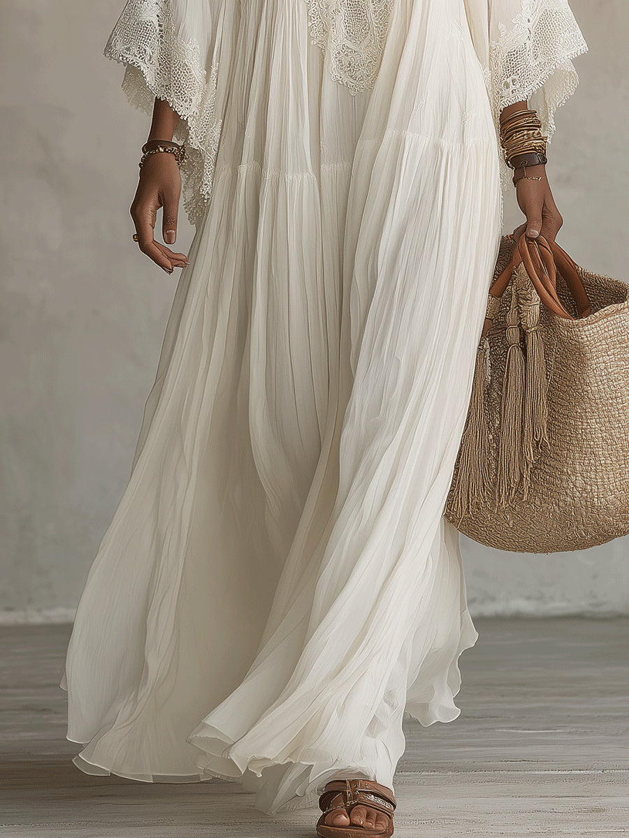 BRUNEL PARIS | ROBE MAXI AVEC DENTELLE POUR FEMMES