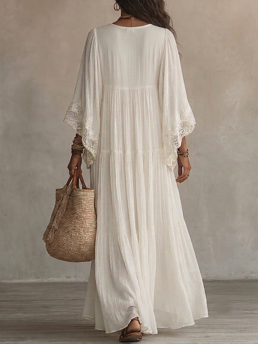 BRUNEL PARIS | ROBE MAXI AVEC DENTELLE POUR FEMMES