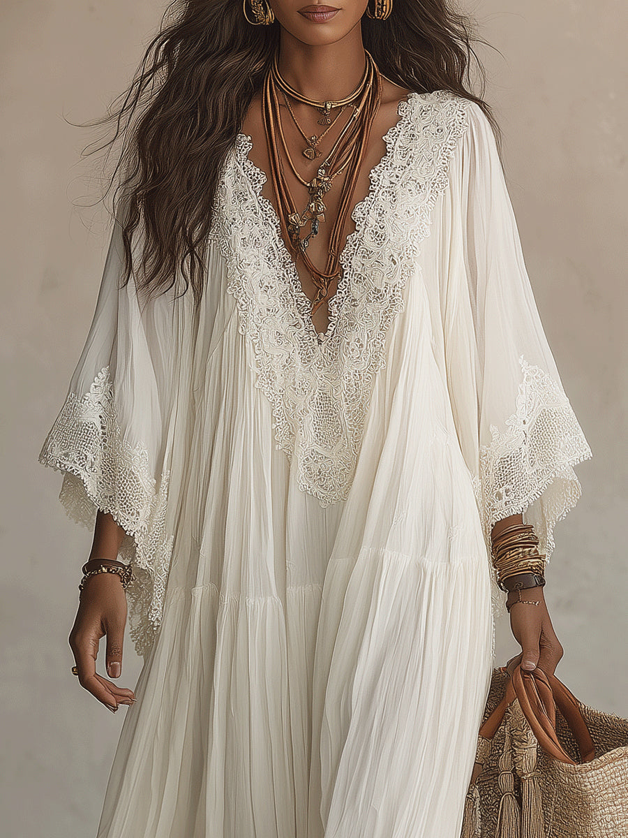BRUNEL PARIS | ROBE MAXI AVEC DENTELLE POUR FEMMES