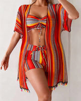 ENSEMBLE TANKINI IMPRIMÉ AVEC COUVRANT POUR FEMME
