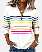 BRUNEL PARIS | PULL RAYÉ À FERMETURE ÉCLAIR POUR FEMMES