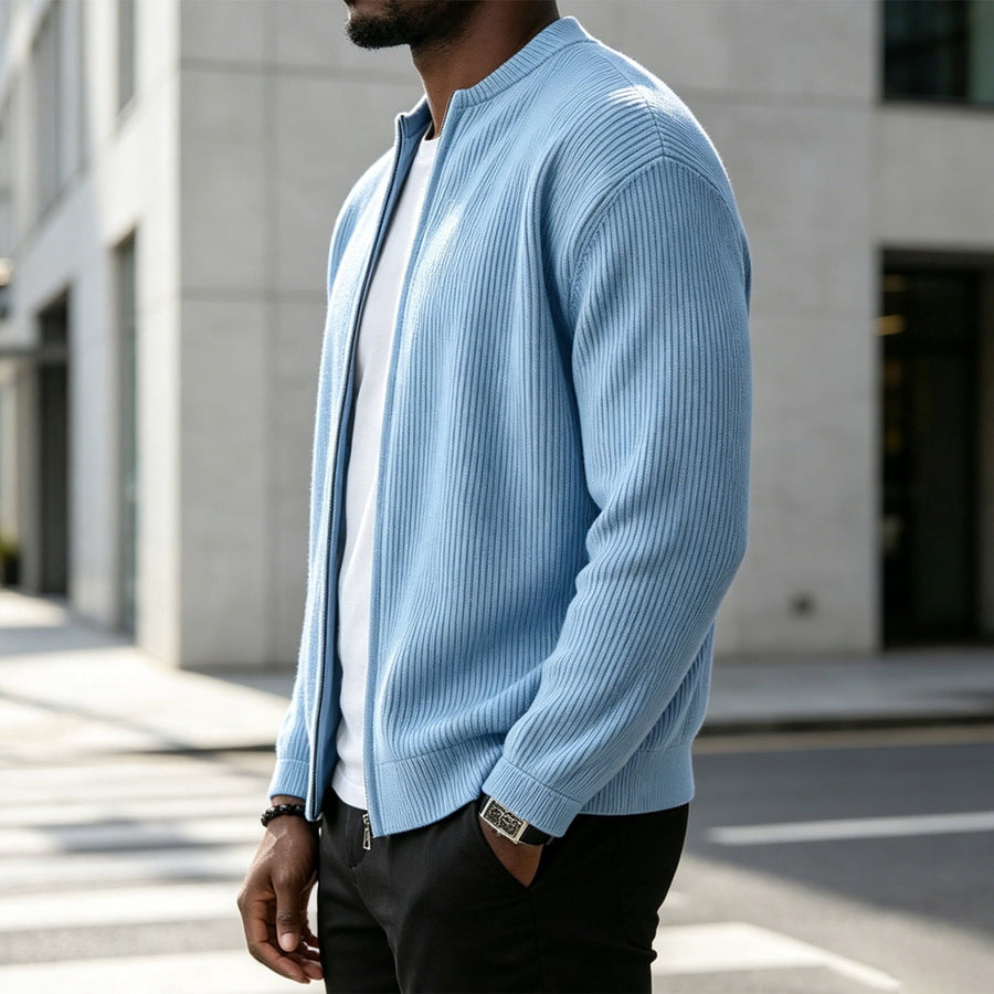 BRUNEL PARIS | Veste Zippée en Velours Côtelé pour Homme — Bleu