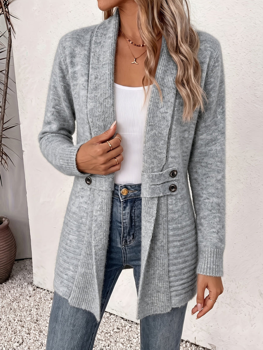 BRUNEL PARIS | Cardigan Femme Élégant - Devant Ouvert & Taille Cintrée