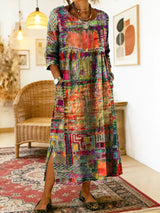 BRUNEL PARIS | Robe en Denim avec Patchwork Ethnique