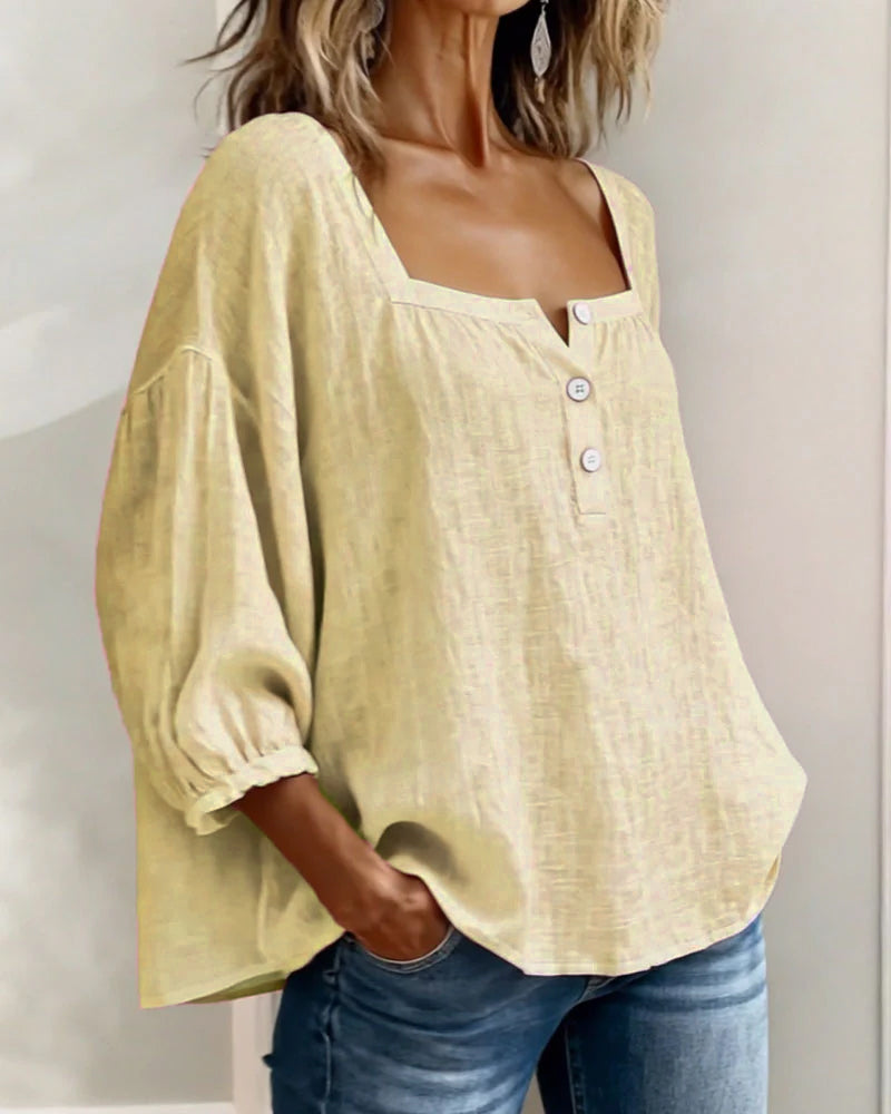 BRUNEL PARIS | BLOUSE À COL CARRE POUR FEMMES