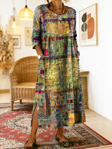BRUNEL PARIS | Robe en Denim avec Patchwork Ethnique