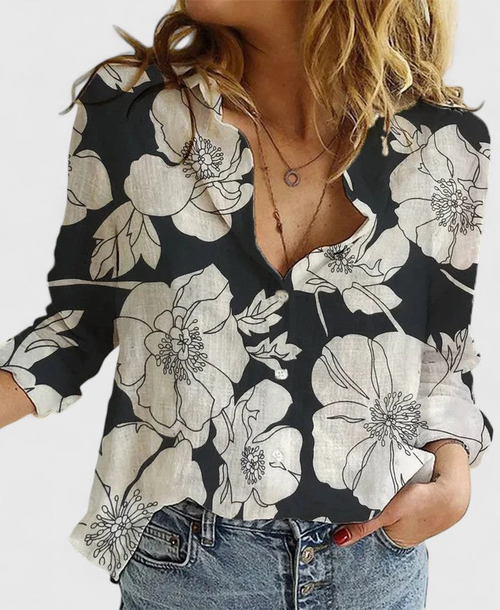 BRUNEL PARIS | Chemise en lin boutonnée col à revers femme