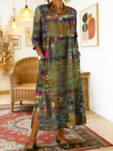 BRUNEL PARIS | Robe en Denim avec Patchwork Ethnique