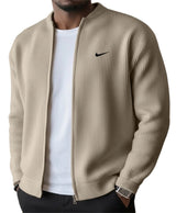 BRUNEL PARIS | Veste Zippée Côtelée Homme, Col Montant Stretch