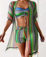ENSEMBLE TANKINI IMPRIMÉ AVEC COUVRANT POUR FEMME
