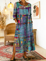 BRUNEL PARIS | Robe en Denim avec Patchwork Ethnique