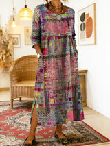 BRUNEL PARIS | Robe en Denim avec Patchwork Ethnique