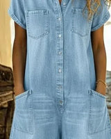BRUNEL PARIS | Combinaison en jean avec boutonnage frontal