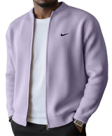 BRUNEL PARIS | Veste Zippée Côtelée Homme, Col Montant Stretch