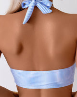 ENSEMBLE TANKINI RAYÉ BLEU POUR FEMME
