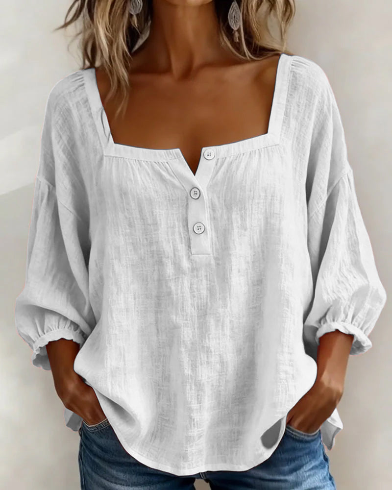 BRUNEL PARIS | BLOUSE À COL CARRE POUR FEMMES
