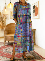 BRUNEL PARIS | Robe en Denim avec Patchwork Ethnique