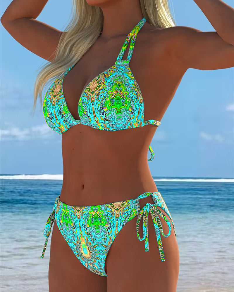 ENSEMBLE TANKINI IMPRIMÉ MULTICOLORE POUR FEMME