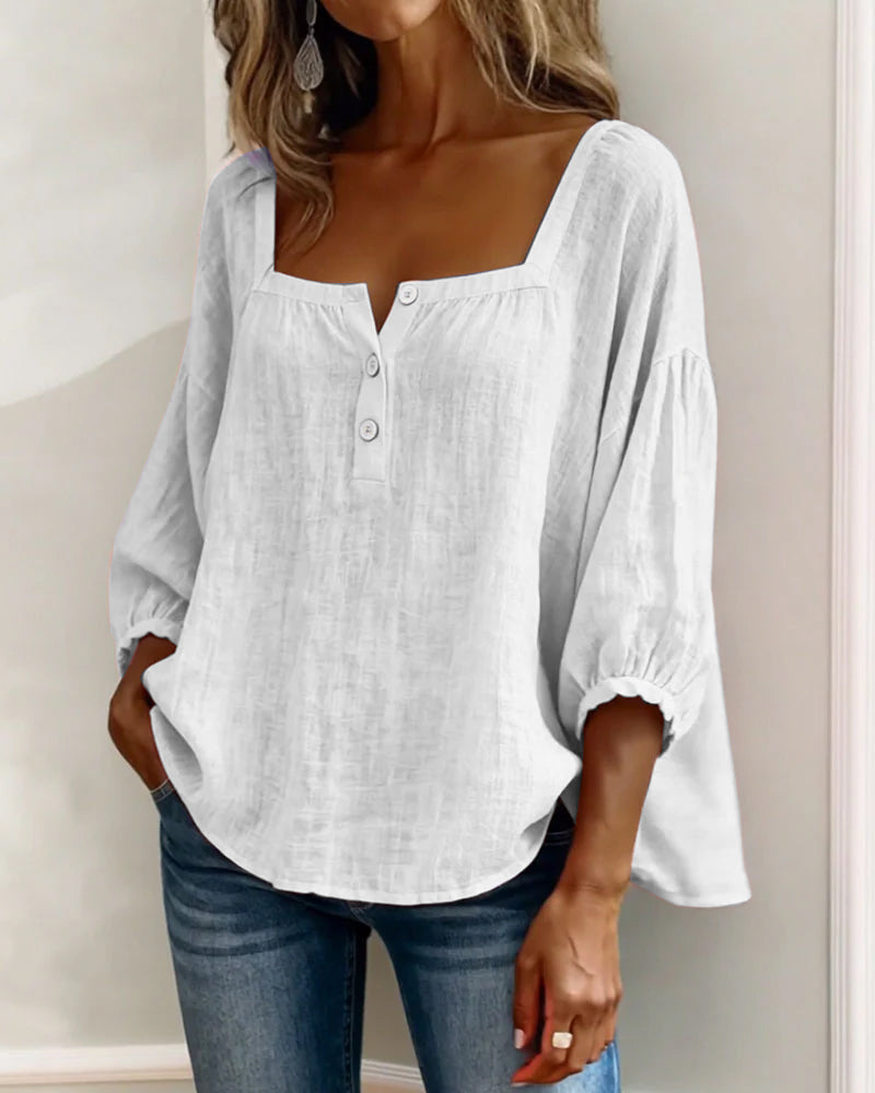 BRUNEL PARIS | BLOUSE À COL CARRE POUR FEMMES