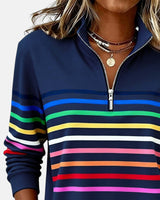 BRUNEL PARIS | PULL RAYÉ À FERMETURE ÉCLAIR POUR FEMMES