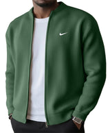 BRUNEL PARIS | Veste Zippée Côtelée Homme, Col Montant Stretch