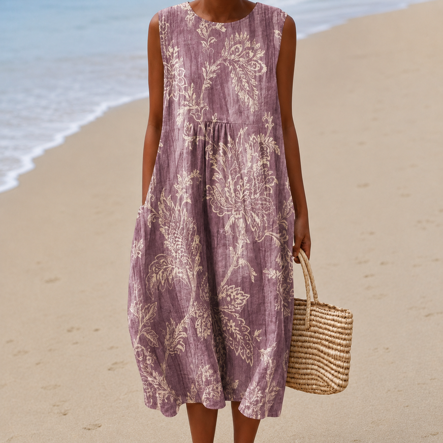 BRUNEL PARIS | Robe Midi Fleurie Ample Camouflage Ventre Livia