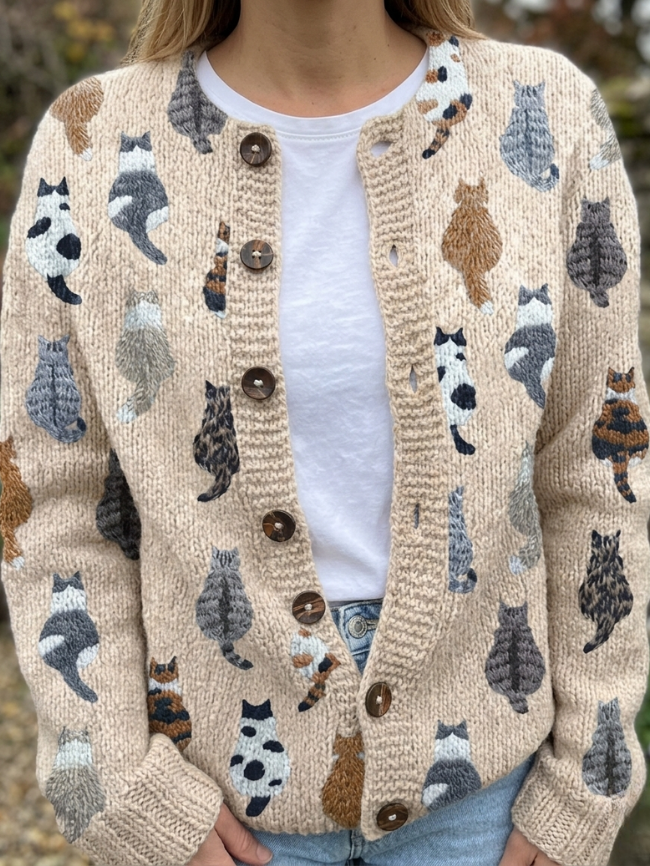 BRUNEL PARIS | CARDIGAN MOTIF CHAT POUR FEMME