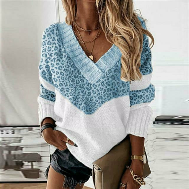 BRUNEL PARIS | PULL PATCHWORK IMPRIMÉ LÉOPARD POUR FEMMES